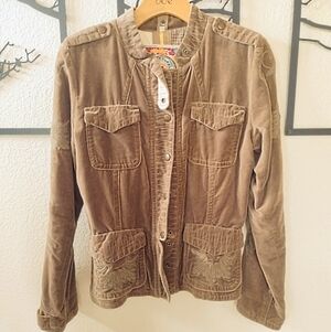 210102 By Johnny Was Olive Velvet jacket M